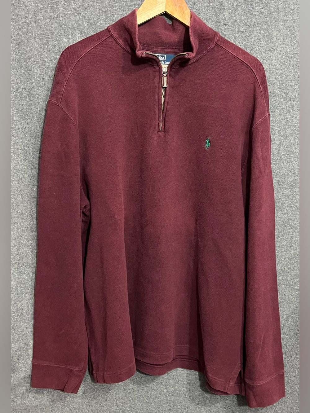 Polo by Ralph Lauren Burgundy Half-Zip Sweater Mens XL